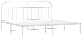 Estrutura de cama com cabeceira 193x203 cm metal branco