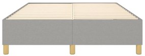 Estrutura de cama sem colchão 140x200 cm tecido cinzento-claro