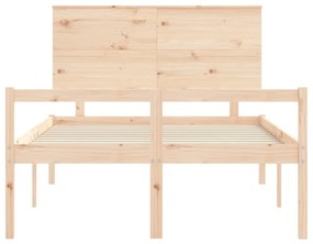 Cama de casal para idosos com cabeceira madeira maciça