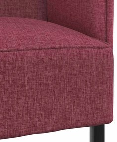 Sofá de Costas Altas Bordô 109x56x121 cm Tecido