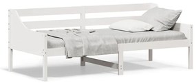 vidaXL Sofá-cama sem colchão 90x200 cm madeira de pinho maciça branco