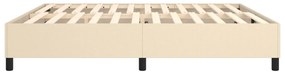 Estrutura de cama sem colchão 200x200 cm tecido cor creme