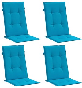 Almofadões para cadeiras altas de jardim 4 pcs tecido azul