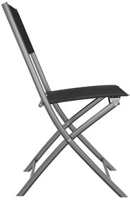 Cadeiras de exterior dobráveis 2 pcs aço e textilene preto