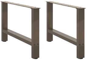 vidaXL Pés para mesa de centro em aço natural, 2 peças, 70x (42-43) cm, aço