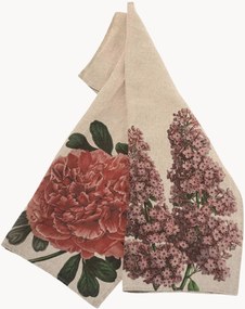 Panos de cozinha em linho Peony & Lilac, conjunto de 2