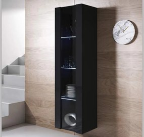 Vitrine Badajoz – 40x165 cm – Preto com LED Azul