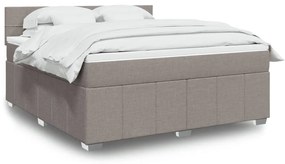 vidaXL Cama com molas/colchão 180x200 cm tecido castanho-acinzentado