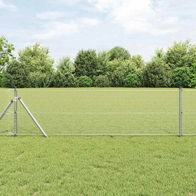 vidaXL Cerca de Fio Soldado com 7 Postes 0.6x10 m de Aço Galvanizado
