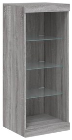 Aparador com luzes LED 162x37x100 cm cinzento sonoma