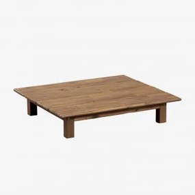 Mesa De Centro Retangular Em Madeira De Acácia (85x75 Cm) Brina Castanho Acácia - Sklum