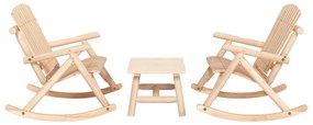 vidaXL 3 pcs conjunto lounge de jardim madeira de abeto maciça