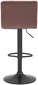 Conjunto de 2 bancos de bar Jamie com revestimento em veludo 87-107 x 41 x 49 cm Castanho