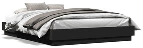 vidaXL Estrutura de cama com LED sem colchão 150x200 cm preto