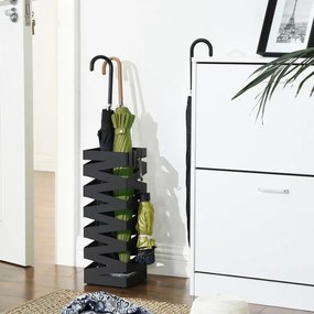 Suporte para guarda-chuvas em metal 20 x 20 x 49 cm Preto