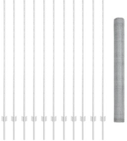 Postes de Cerca vidaXL 22 pcs U-Channel 160 cm Aço Galvanizado
