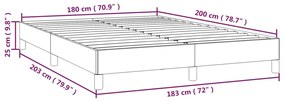 Estrutura de cama 180x200 cm tecido castanho-escuro