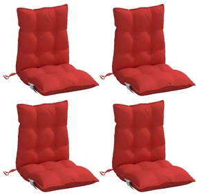 Almofadões cadeira encosto baixo 4 pcs tecido oxford vermelho