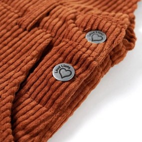 Vestido com peitilho para criança bombazina cor conhaque 104