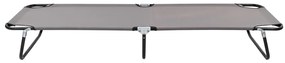 Espreguiçadeira/cama dobrável aço cinzento