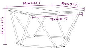 Mesa de Centro Cinza Sonoma 80x80x45 cm Madeira Engenharia