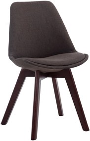 Cadeira de cozinha e sala de jantar Borneo em tecido com estrutura em Cor Nogueira 48 x 84 x 55 cm Cinzento escuro