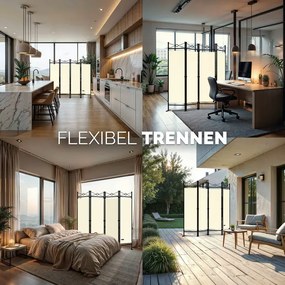 Biombo dobrável Lucca visual mediterrânico 180x163cm Creme