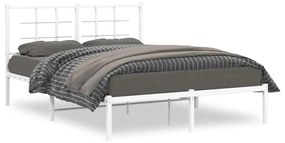 Estrutura de cama com cabeceira 140x200 cm metal branco