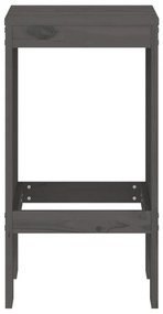 Bancos de bar 2 pcs 40x36x75 cm madeira de pinho maciça cinza