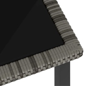 Mesa de jantar para jardim 180x70x73 cm vime PE cinzento