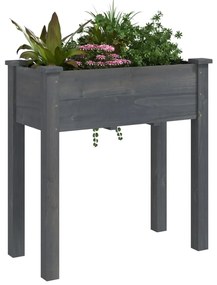 Vaso/floreira c/ forro 71x37x76 cm madeira de abeto maciça
