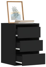 Cómoda com 3 Gavetas - 40x41x58 cm - derivados de madeira - preto