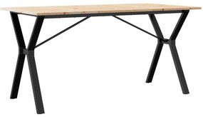 Mesa de jantar estrutura em Y 140x80x75cm pinho e aço