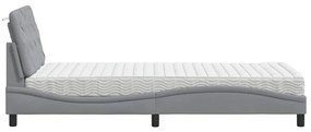 Cama com colchão 80x200 cm tecido cinzento-claro