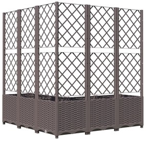 Vaso/floreira jardim c/ treliça 120x120x136 cm PP castanho