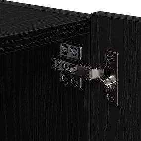 Estante de TV vidaXL com Luzes LED Preto Carvalho 80x35x31 cm