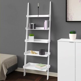 Estante em forma de escada 180 x 64 x 37 cm Branco