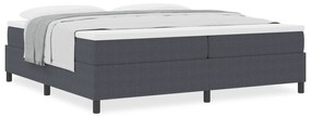 Cama Box Spring com Colchão Cinza Escuro 200x200 cm Tecido de Veludo C