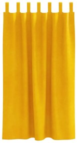 Cortinas Blackout vidaXL com Laços de Pendurar 2 pcs Amarelo Mostarda