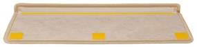 Tapetes escada adesivos aspeto sisal 15pcs 65x21x4cm bege-claro