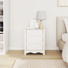 Criado-mudo vidaXL "DRAMMEN" Branco 45x35x56 cm Madeira Sólida de Pinh