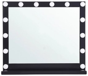Espelho de maquilhagem preto com LED 50 x 60 cm BEAUVOIR Beliani