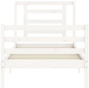 Estrutura de cama com cabeceira 90x200 cm madeira maciça