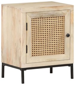 Mesa de cabeceira 40x30x50cm mangueira maciça/palhinha natural
