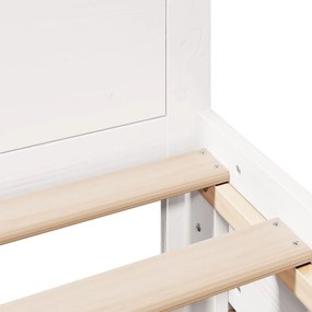 Cama sem colchão com cabeceira 90x200 cm pinho maciço branco