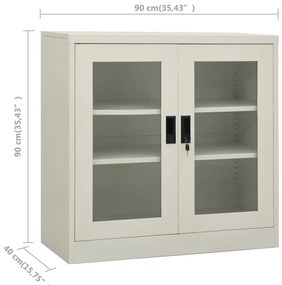Armário de escritório 90x40x90 cm aço cinzento-claro