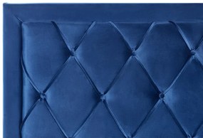 Cama com arrumação em veludo azul marinho 180 x 200 cm LIEVIN Beliani