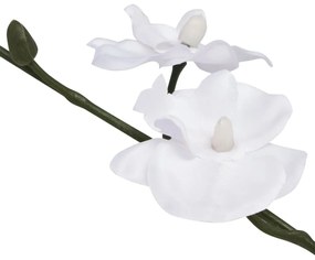 Planta orquídea artificial com vaso 30 cm branco