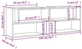 Móvel de TV 149x30x52 cm derivados de madeira cinzento-cimento