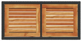 3 pcs conjunto de bistrô com almofadões vime PE preto